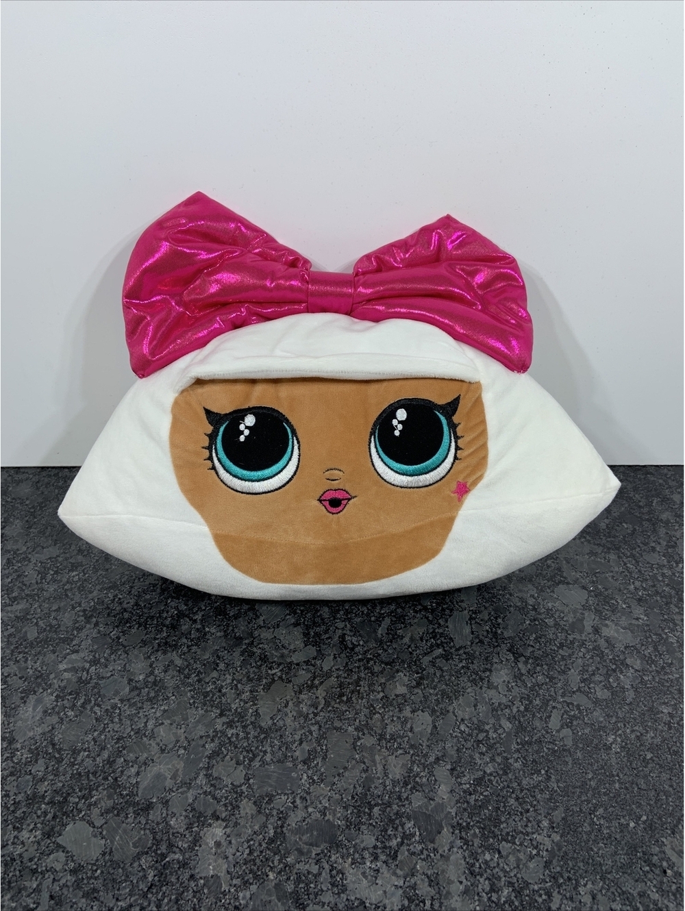 LOL Surprise 18" Diva Pink & White Face Pillow Plush MGA Toy Factory EUC